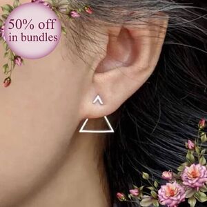 Silver Small Triangle copper Earrings